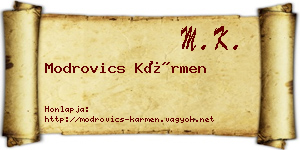 Modrovics Kármen névjegykártya